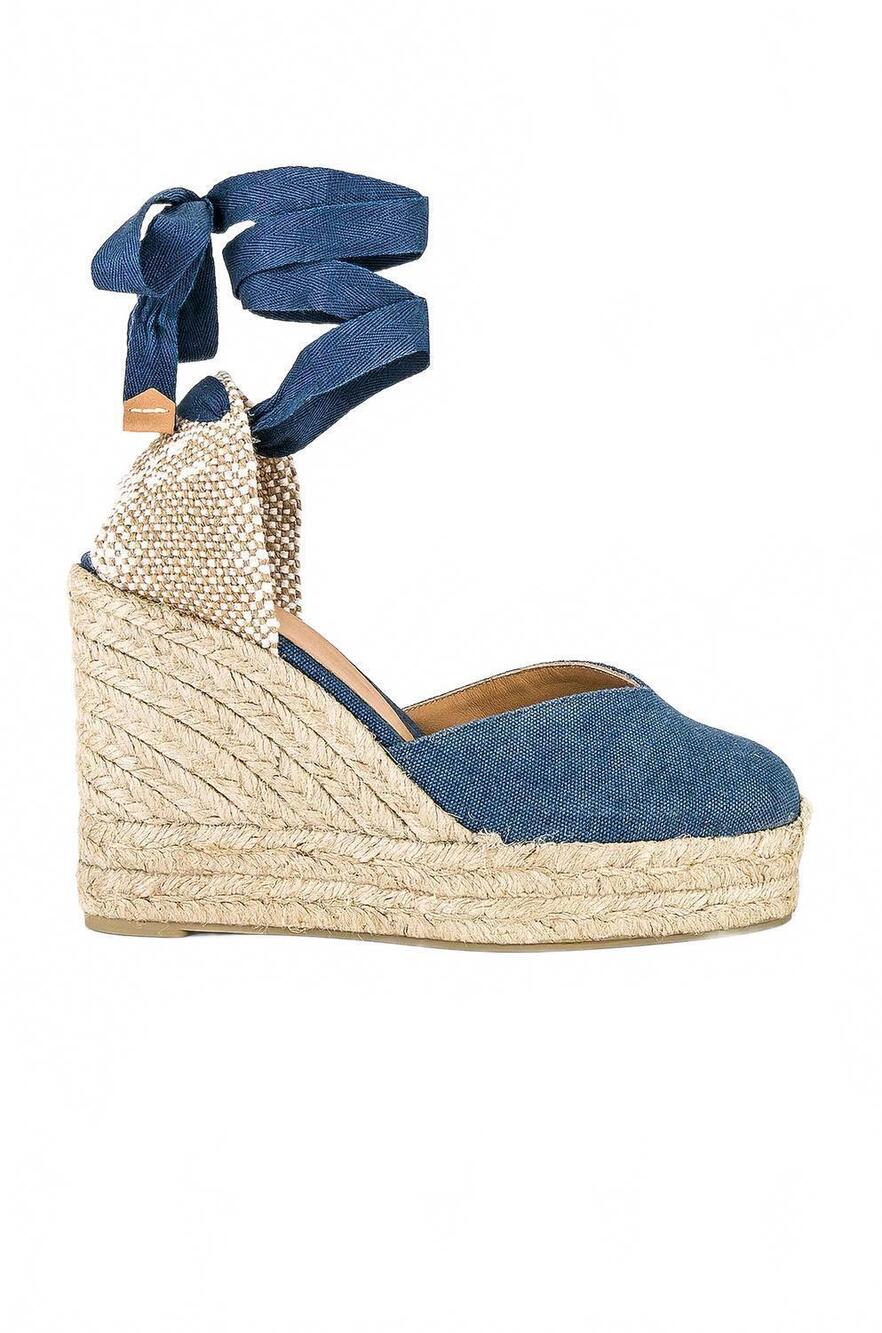 NEW CASTANER women's chiara heeled espadrilles in azul
